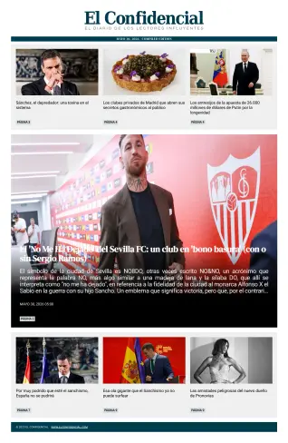 Portada de El Confidencial, 30 de mayo de 2026