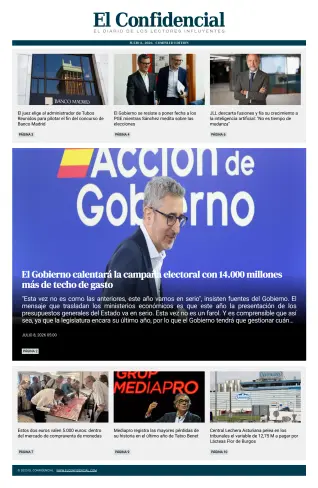 Portada de El Confidencial, 8 de julio de 2026