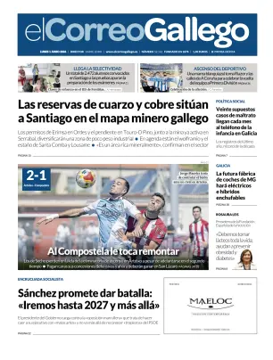 Portada de El Correo Gallego, 1 de junio de 2026