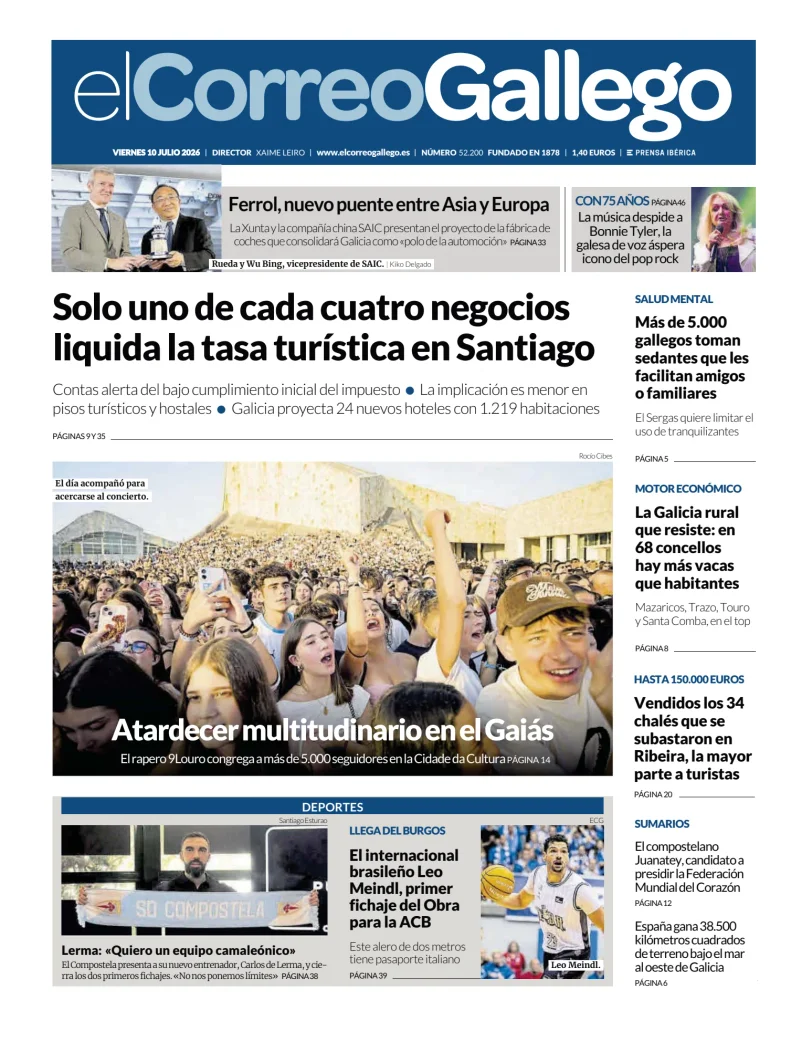 Portada de El Correo Gallego