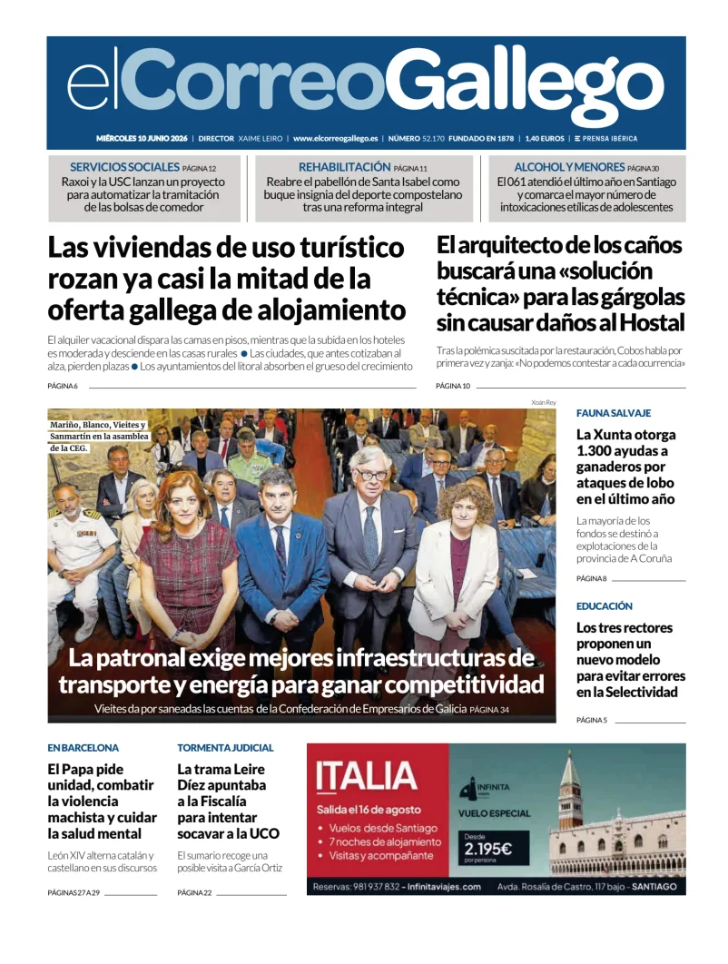 Portada de El Correo Gallego
