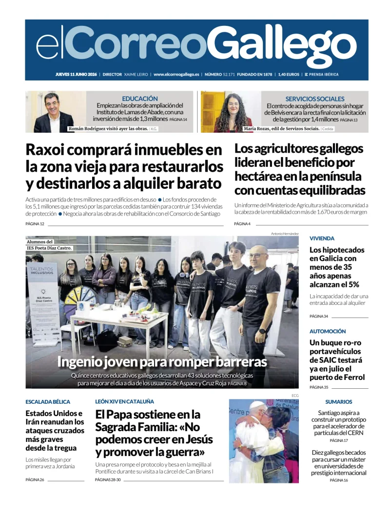 Portada de El Correo Gallego