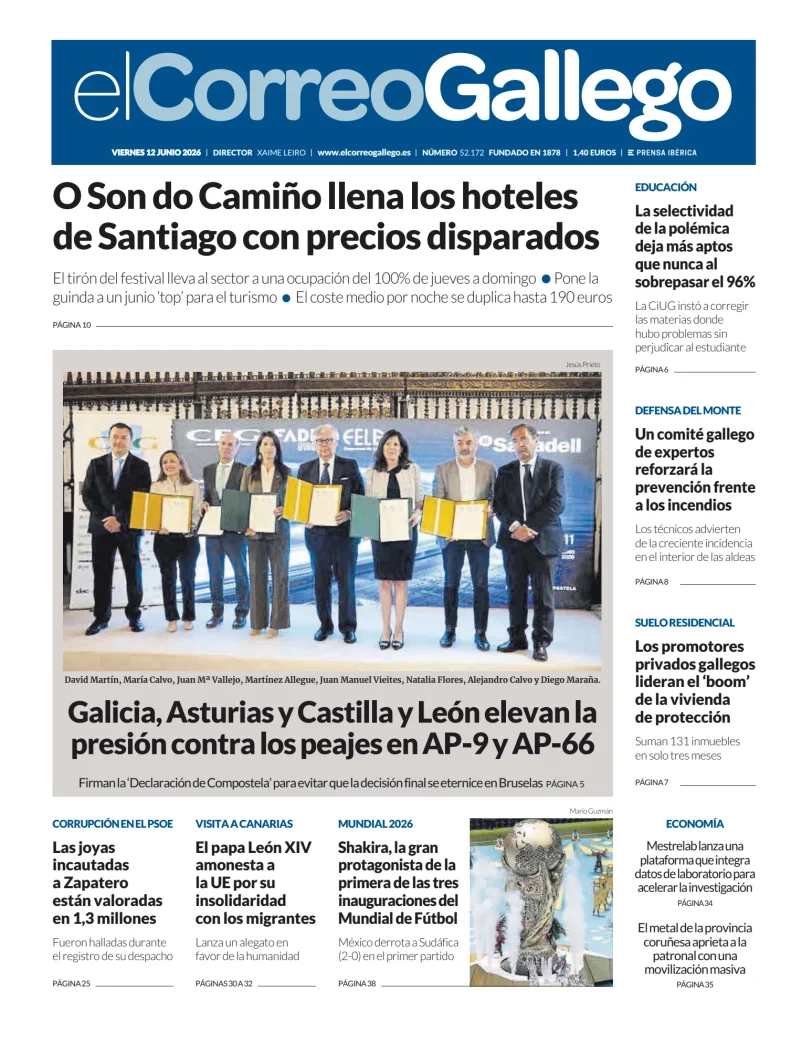 Portada de El Correo Gallego