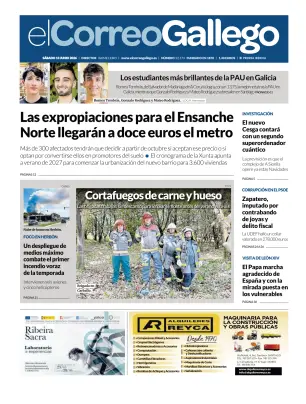 Portada de El Correo Gallego, 13 de junio de 2026
