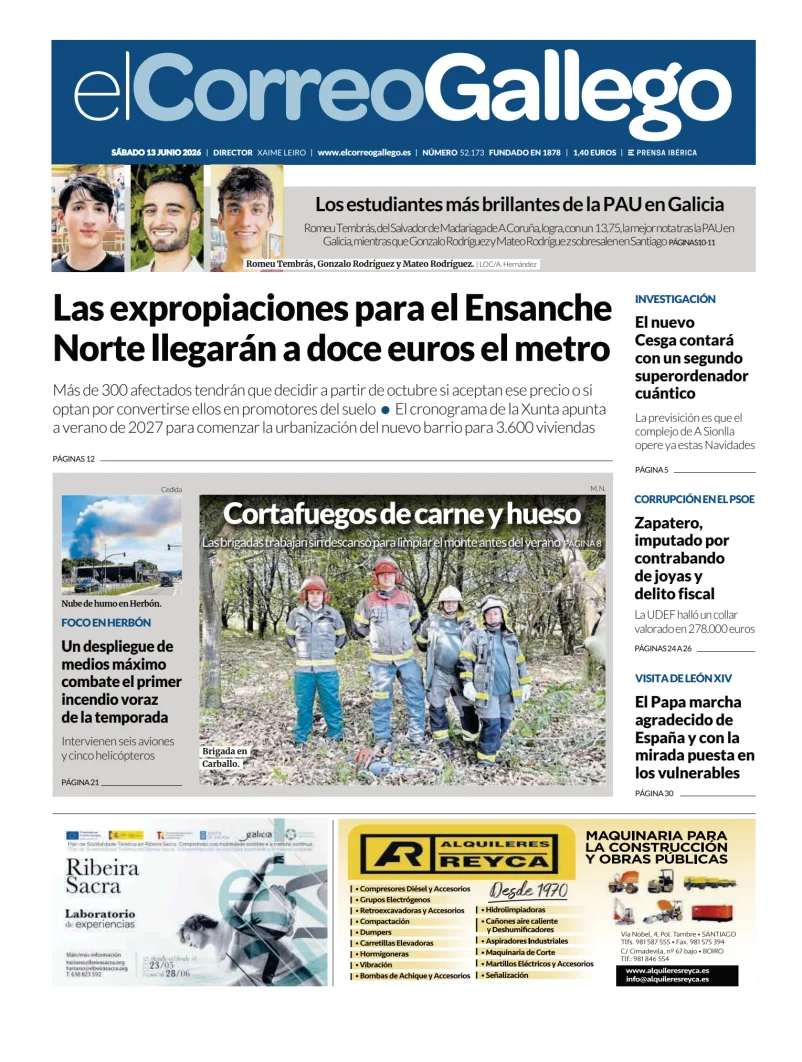 Portada de El Correo Gallego