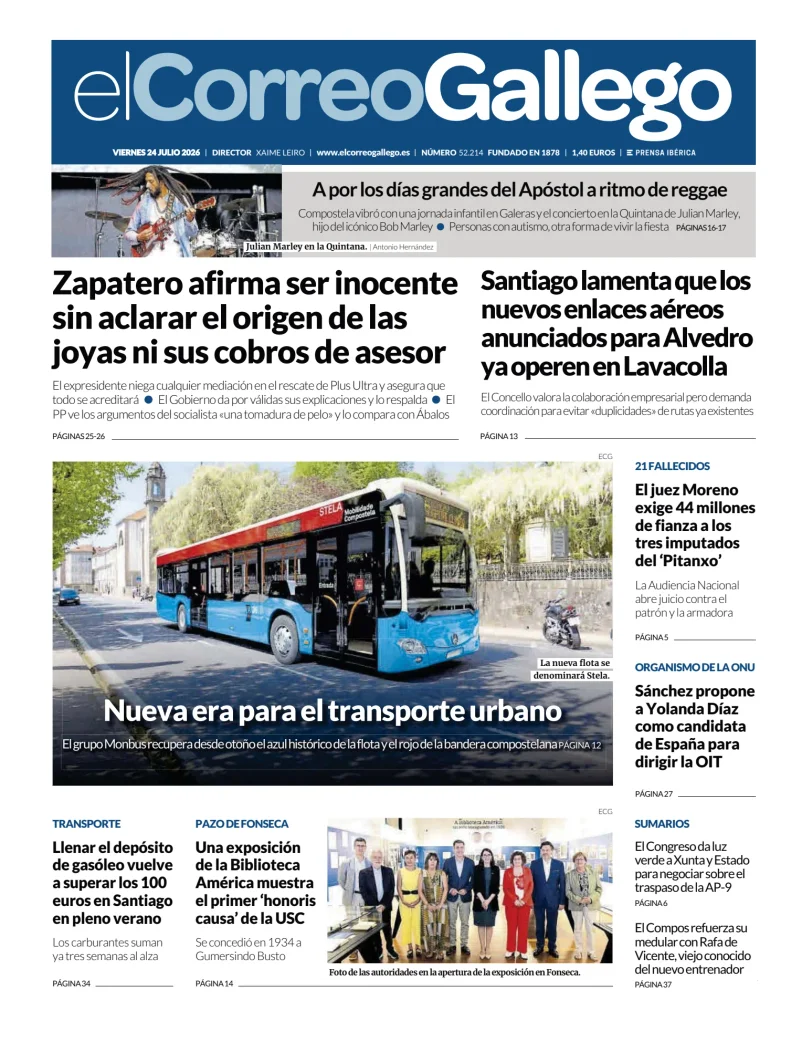 Portada de El Correo Gallego