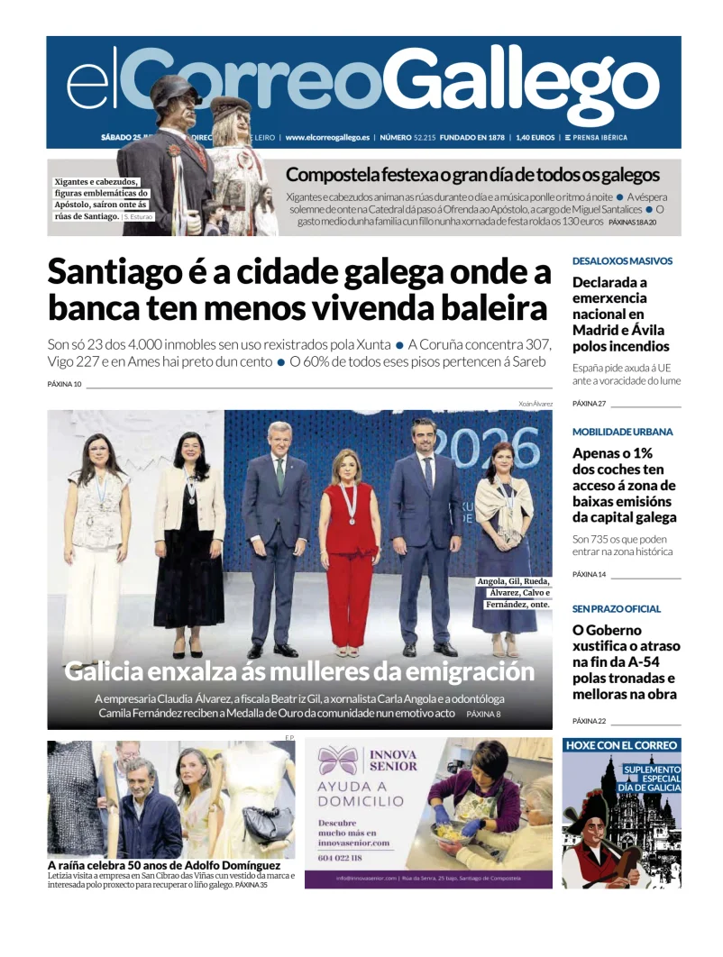 Portada de El Correo Gallego