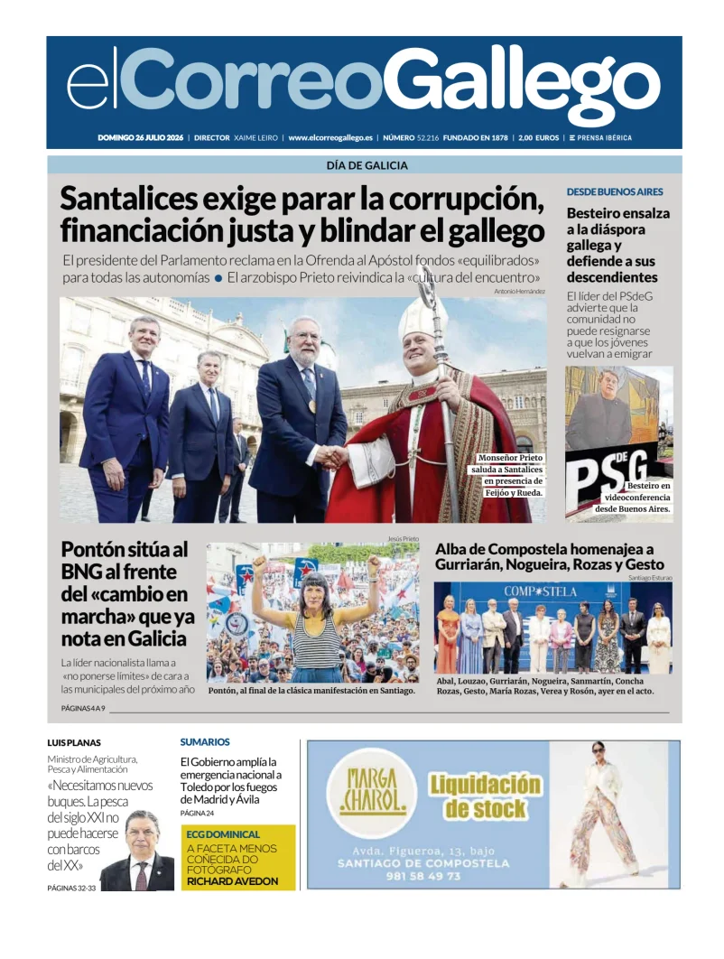 Portada de El Correo Gallego