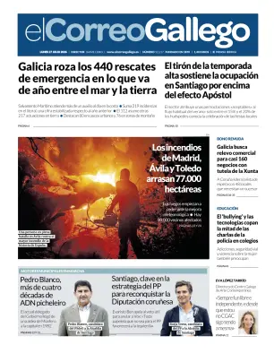 Portada de El Correo Gallego, 27 de julio de 2026