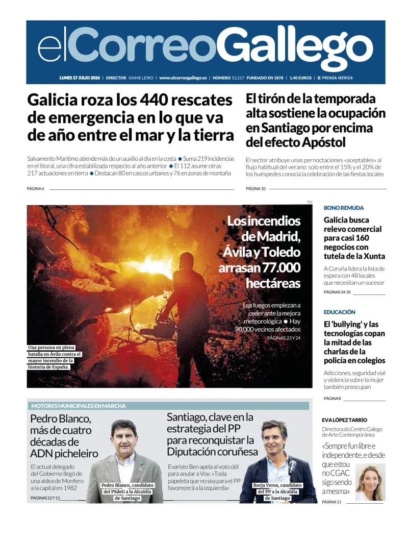 Portada de El Correo Gallego