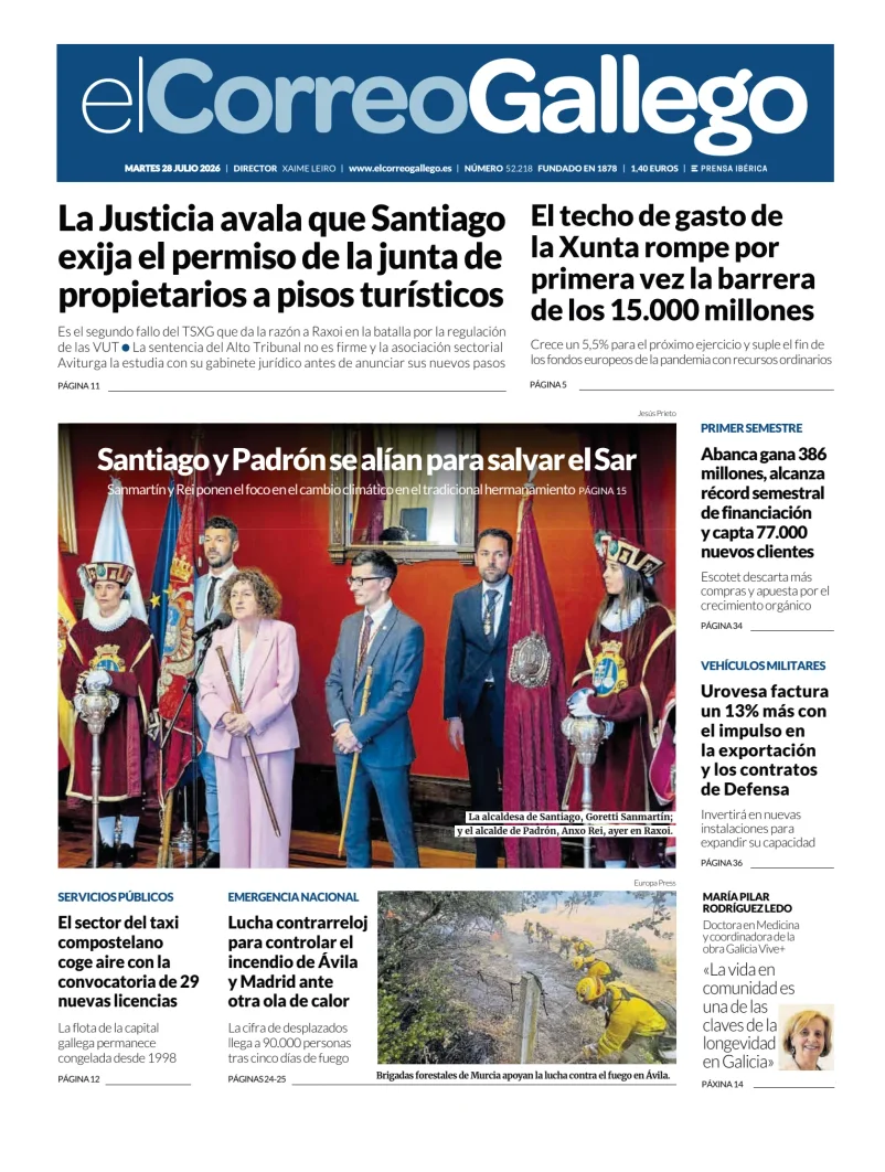 Portada de El Correo Gallego