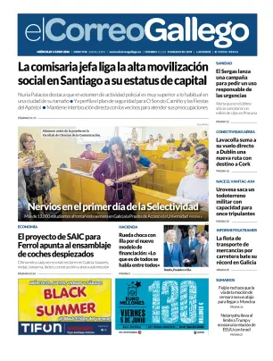 Portada de El Correo Gallego, 3 de junio de 2026