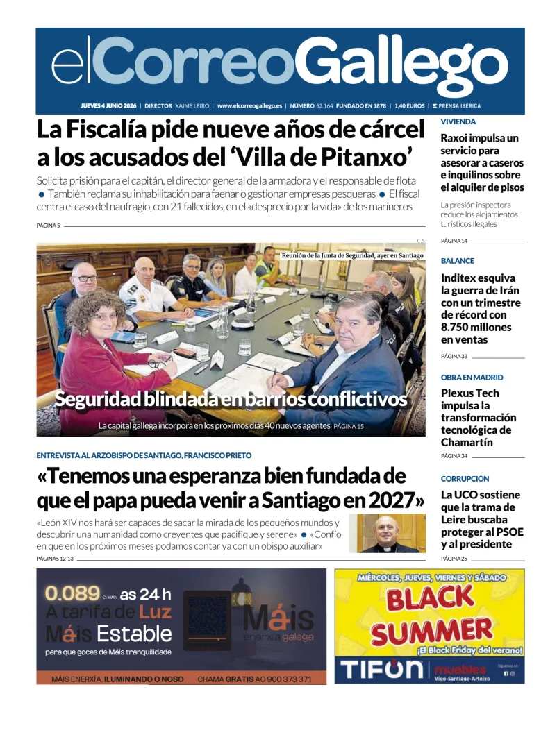 Portada de El Correo Gallego