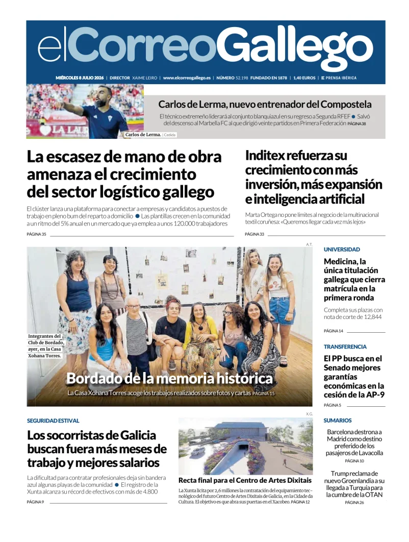 Portada de El Correo Gallego