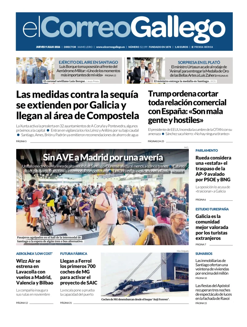 Portada de El Correo Gallego