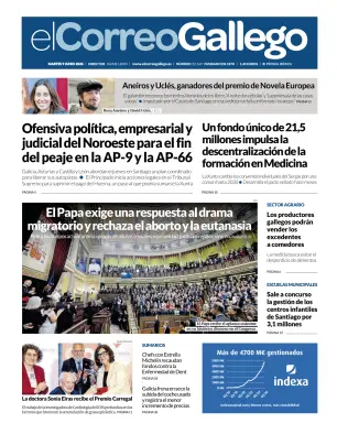 Portada de El Correo Gallego, 9 de junio de 2026