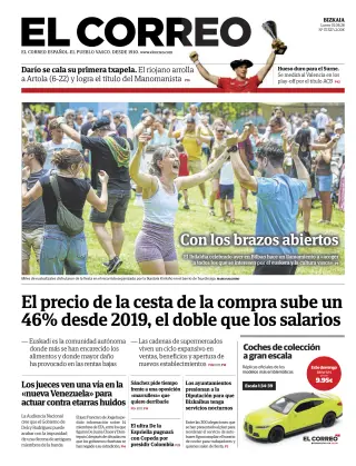 Portada de El Correo, 1 de junio de 2026