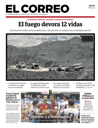 Portada de El Correo, 11 de julio de 2026
