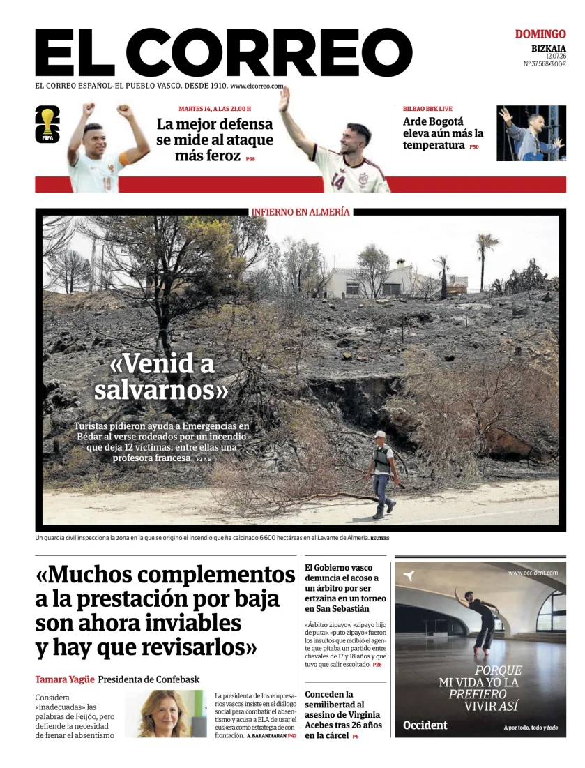 Portada de El Correo