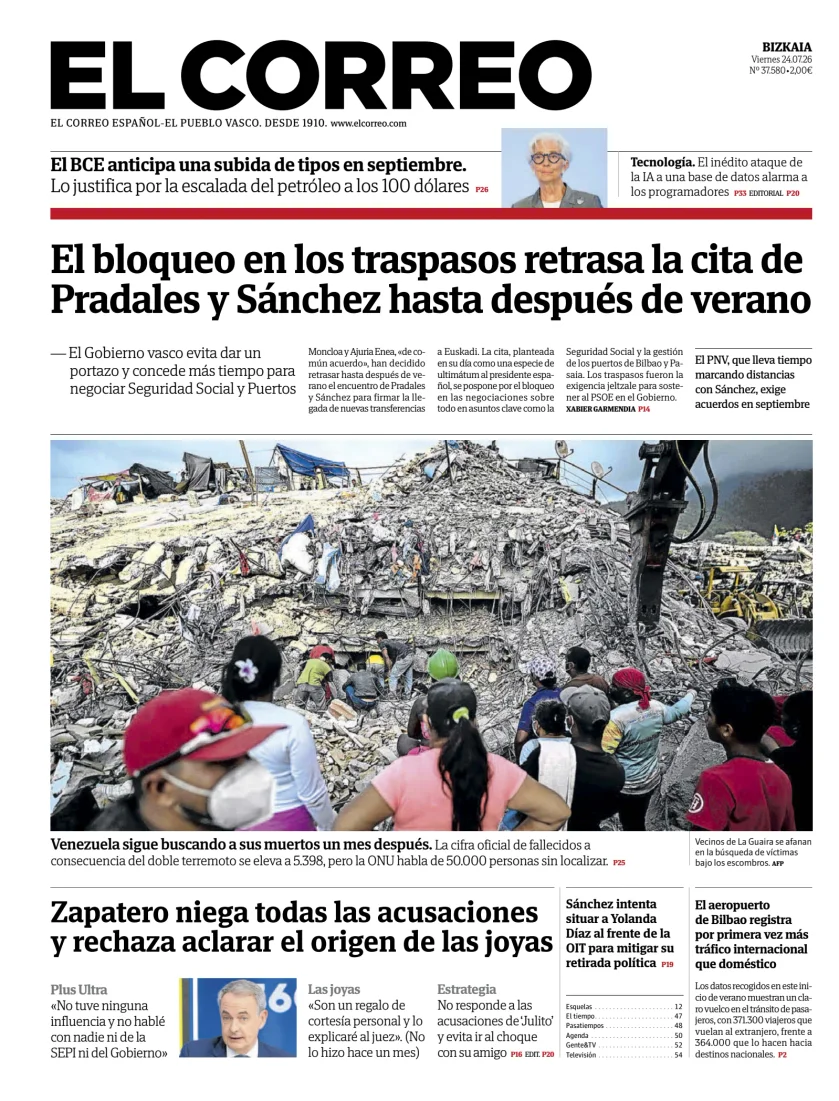 Portada de El Correo