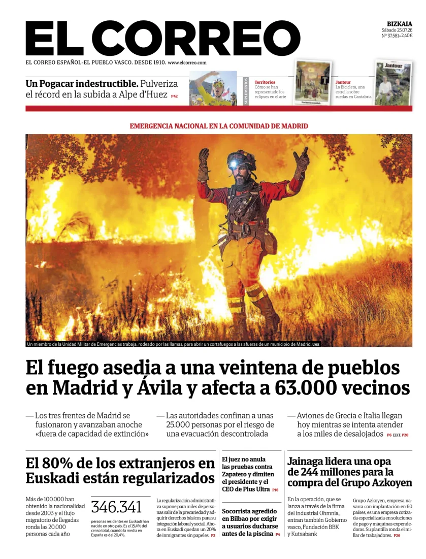 Portada de El Correo