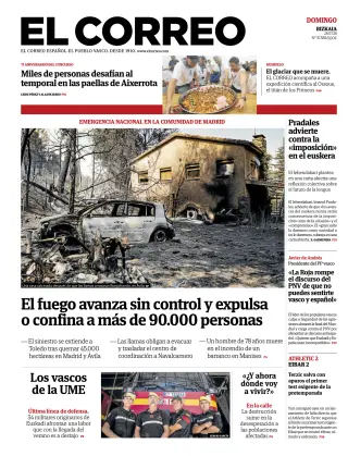 Portada de El Correo, 26 de julio de 2026