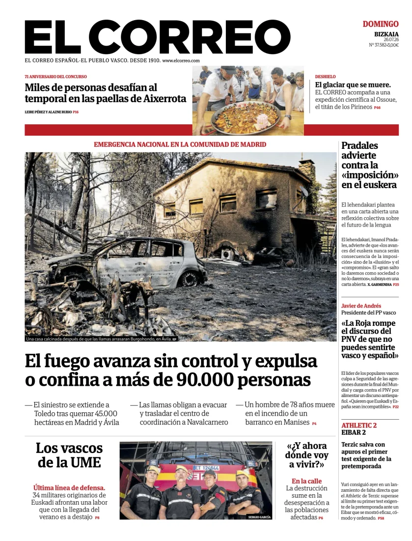 Portada de El Correo