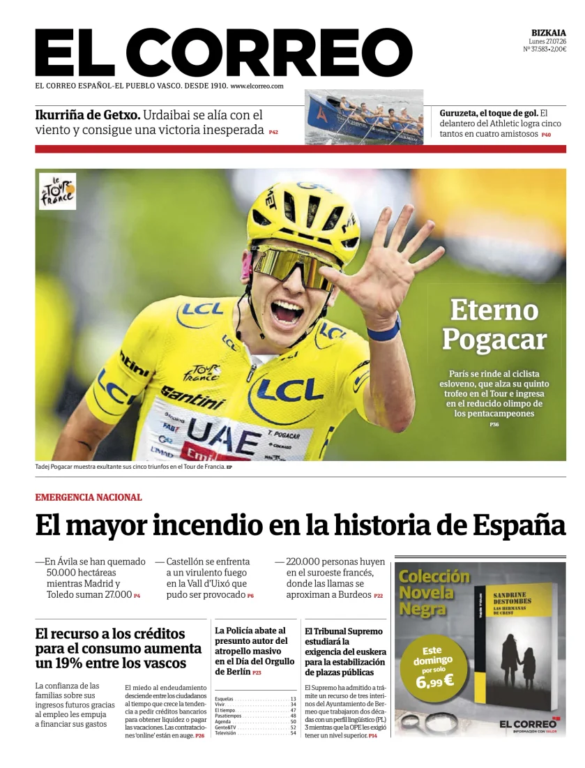 Portada de El Correo