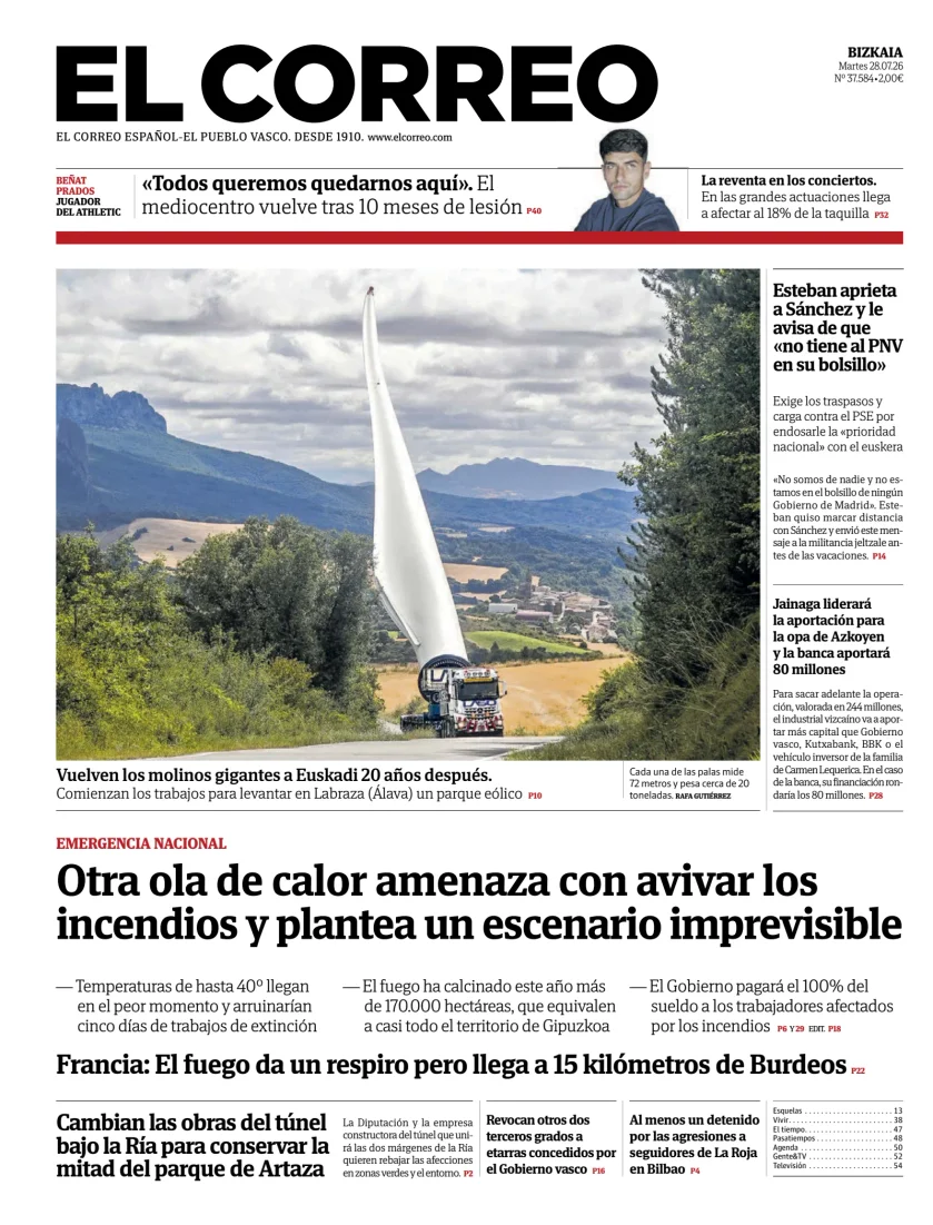 Portada de El Correo