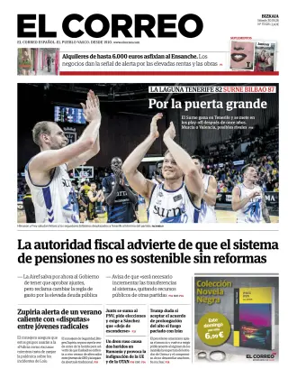 Portada de El Correo, 30 de mayo de 2026