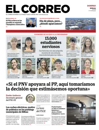 Portada de El Correo, 31 de mayo de 2026