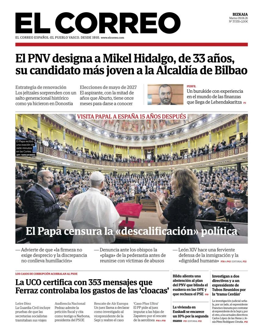 Portada de El Correo