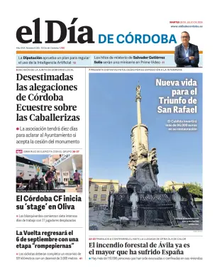 Portada de El Día de Córdoba, 28 de julio de 2026