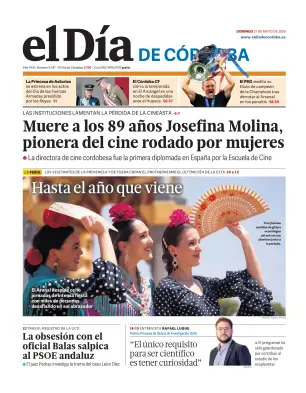 Portada de El Día de Córdoba, 31 de mayo de 2026