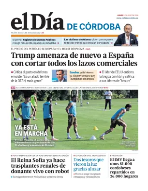 Portada de El Día de Córdoba, 9 de julio de 2026