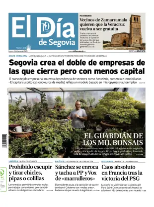 Portada de El Día de Segovia, 1 de junio de 2026