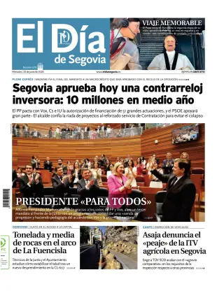 Portada de El Día de Segovia, 10 de junio de 2026