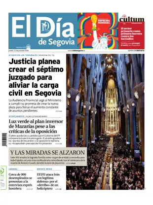 Portada de El Día de Segovia, 11 de junio de 2026