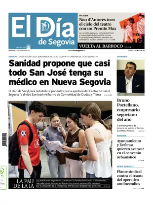 Portada de El Día de Segovia, 3 de junio de 2026