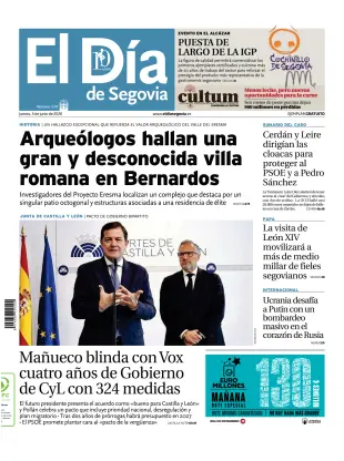 Portada de El Día de Segovia, 4 de junio de 2026