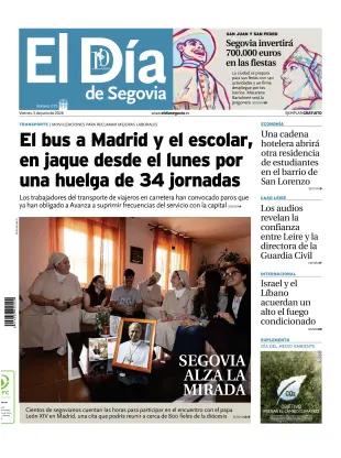 Portada de El Día de Segovia, 5 de junio de 2026