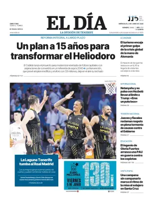 Portada de El Dia, 3 de junio de 2026