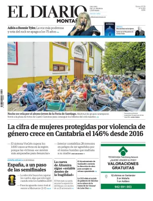 Portada de El Diario Montañés, 10 de julio de 2026