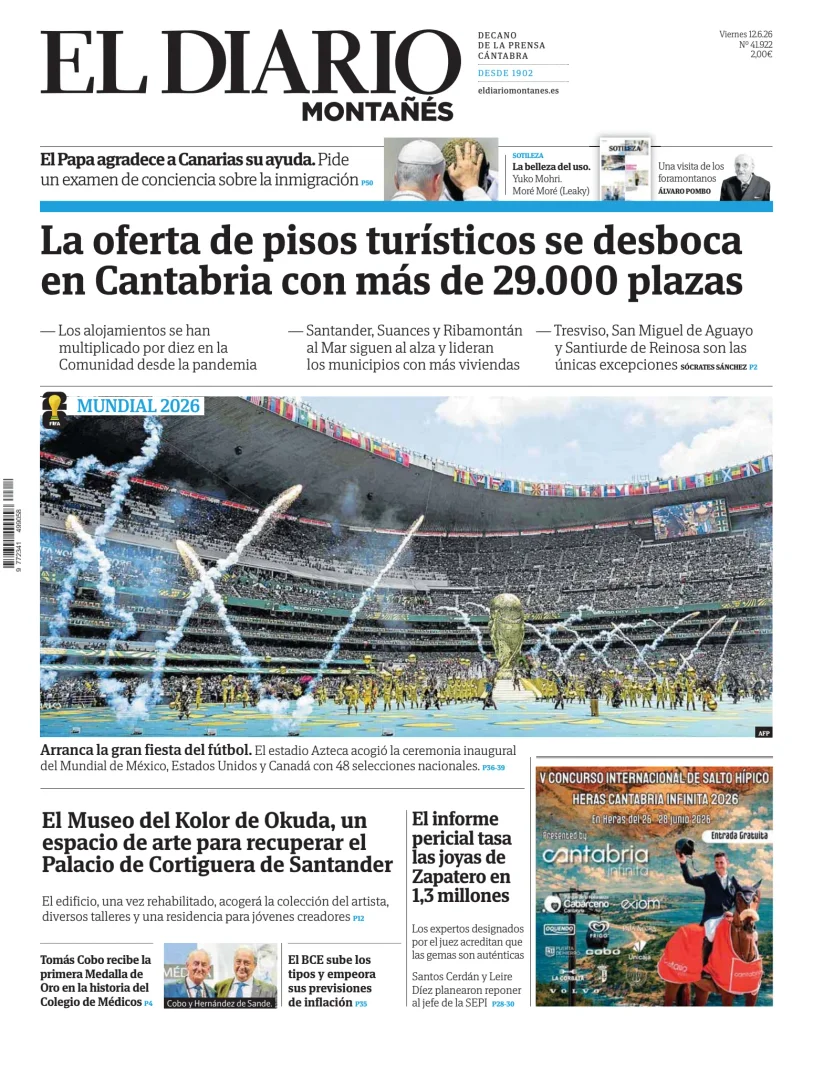 Portada de El Diario Montañés