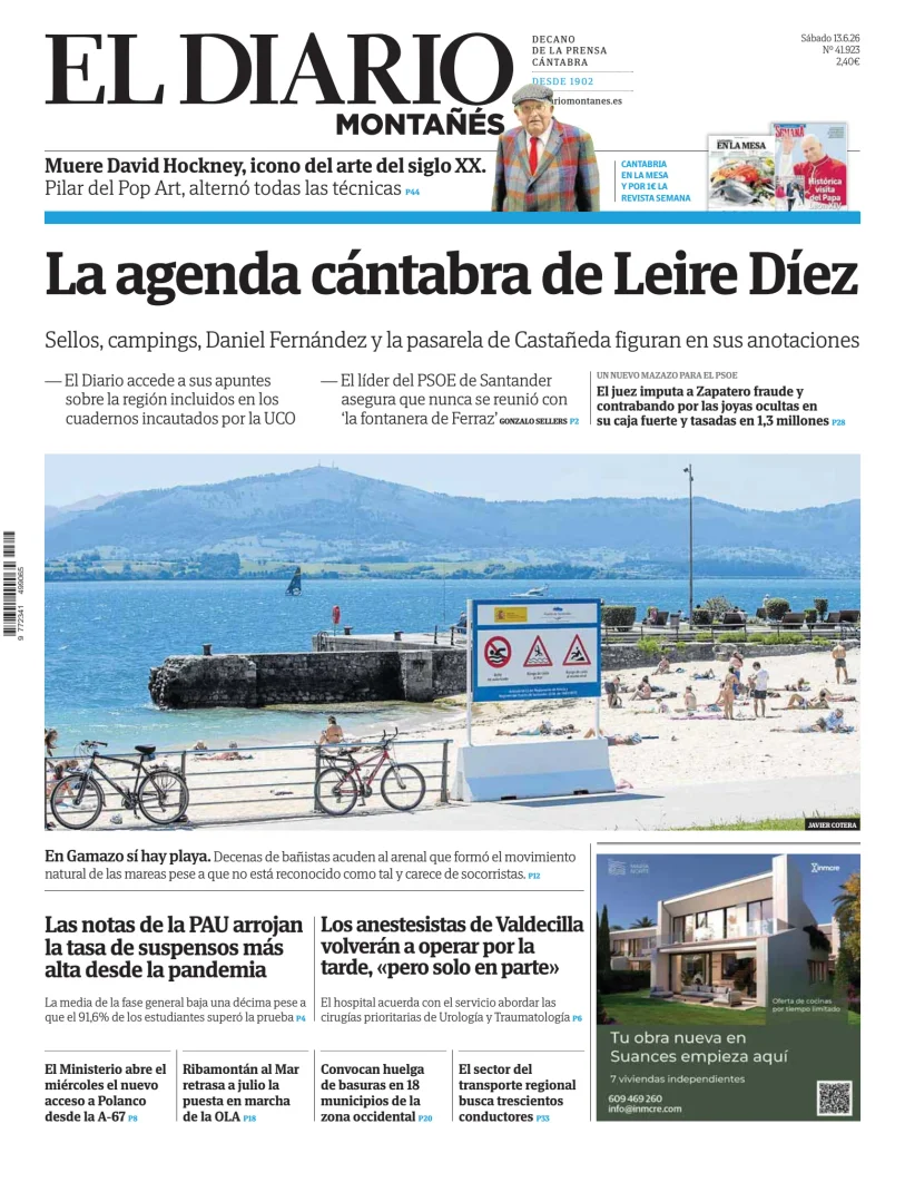 Portada de El Diario Montañés