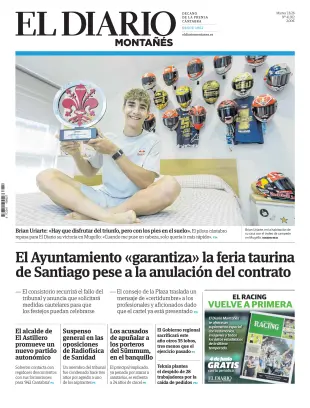 Portada de El Diario Montañés, 2 de junio de 2026