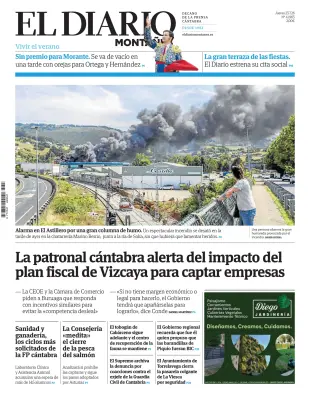 Portada de El Diario Montañés, 23 de julio de 2026
