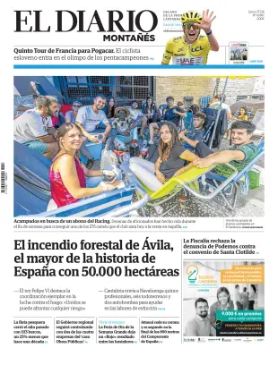 Portada de El Diario Montañés, 27 de julio de 2026