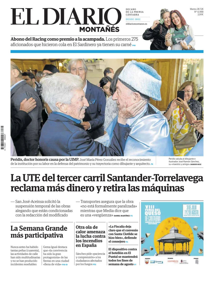Portada de El Diario Montañés