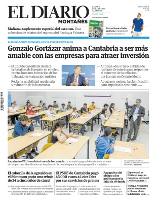 Portada de El Diario Montañés, 3 de junio de 2026
